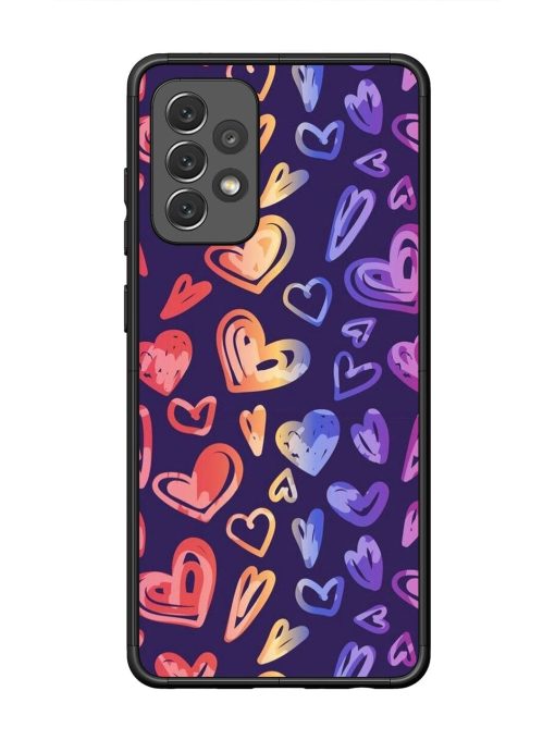 Rainbow Hearts Glossy Soft Edge Case for Samsung Galaxy A72 Chachhi