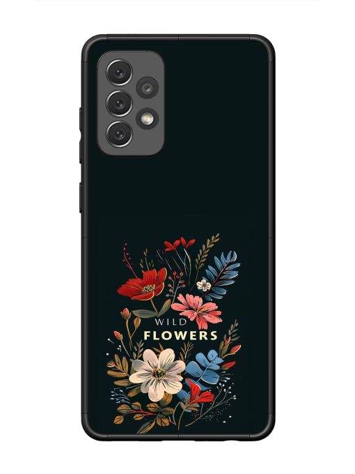 Dark Floral Glossy Soft Edge Case for Samsung Galaxy A72 Chachhi