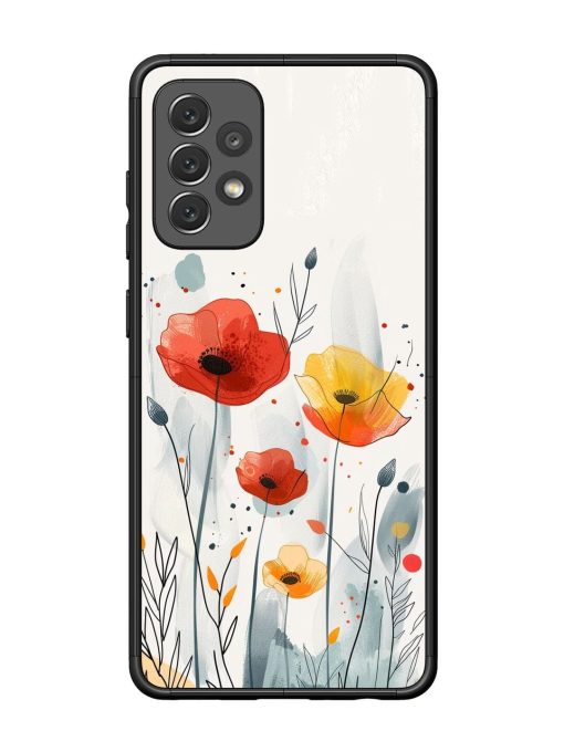 Poppy Fields Glossy Soft Edge Case for Samsung Galaxy A72 Chachhi