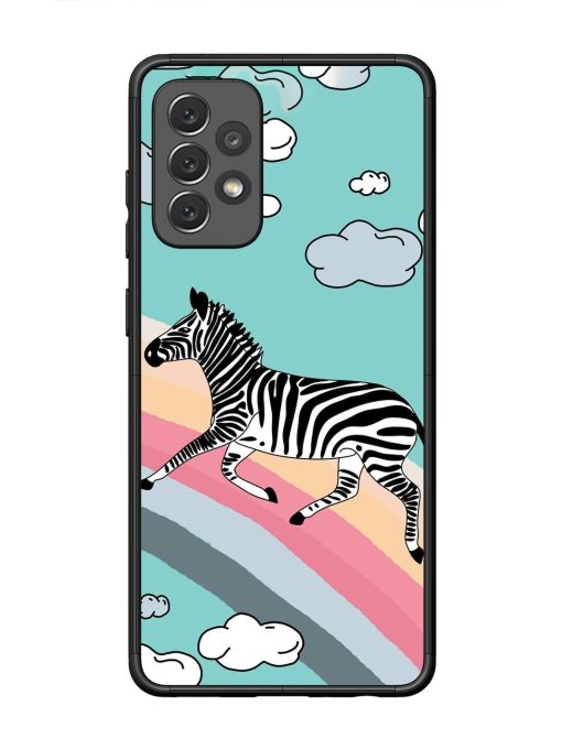 Zebra On A Rainbow Glossy Soft Edge Case for Samsung Galaxy A72 Chachhi