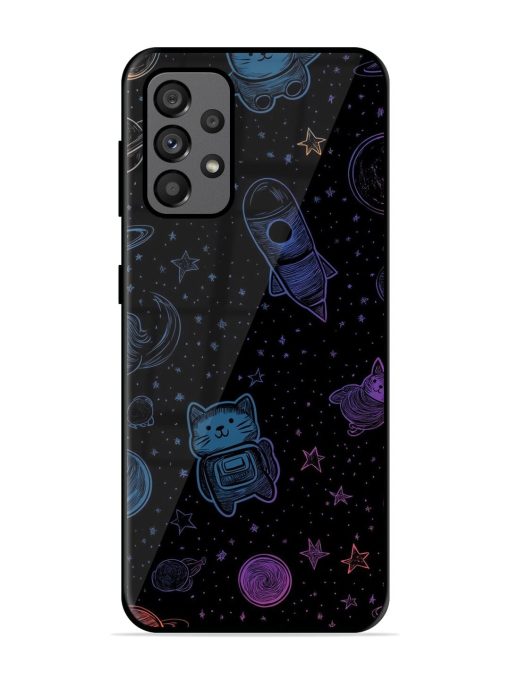 Cosmic Cat Chaos Glossy Soft Edge Case for Samsung Galaxy A73 (5G)