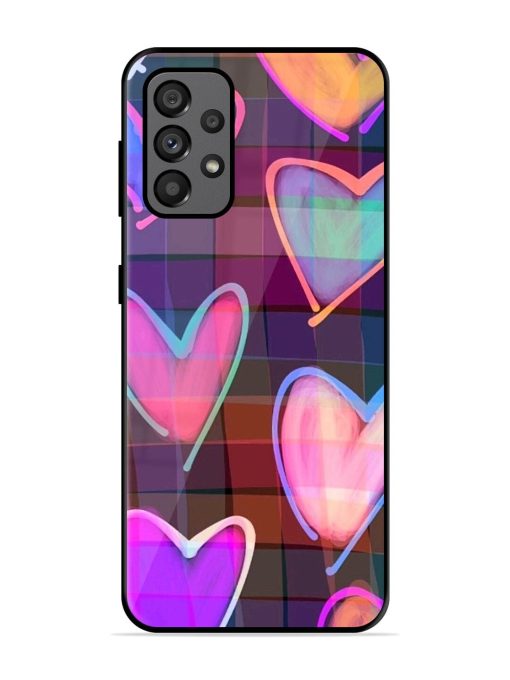 Neon Hearts Glossy Soft Edge Case for Samsung Galaxy A73 (5G)