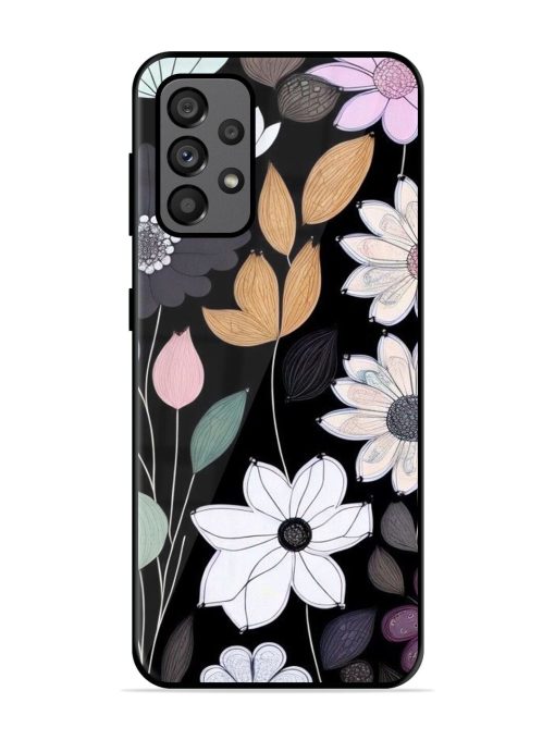 Whimsical Blooms On Black Glossy Soft Edge Case for Samsung Galaxy A73 (5G)