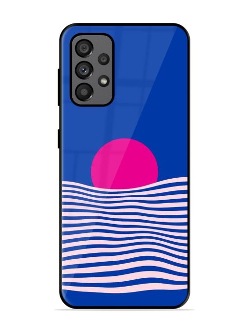 Pink Sunset Over Blue Waves Glossy Soft Edge Case for Samsung Galaxy A73 (5G)