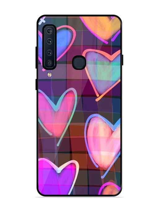 Neon Hearts Glossy Soft Edge Case for Samsung Galaxy A9 (2018)