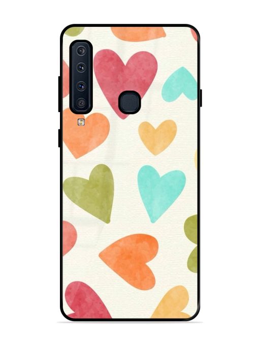 Watercolor Hearts Glossy Soft Edge Case for Samsung Galaxy A9 (2018) Chachhi