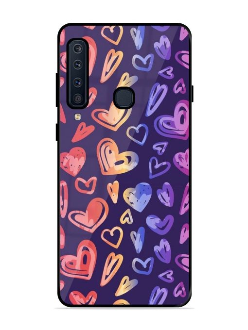 Rainbow Hearts Glossy Soft Edge Case for Samsung Galaxy A9 (2018) Chachhi