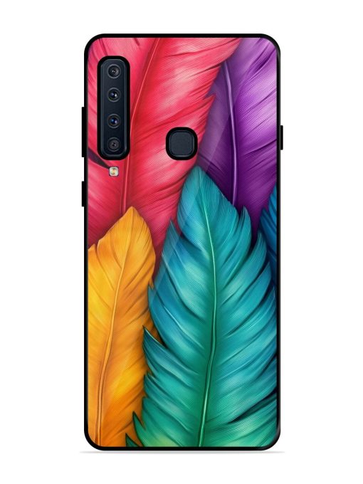 Rainbow Feathers Glossy Soft Edge Case for Samsung Galaxy A9 (2018) Chachhi