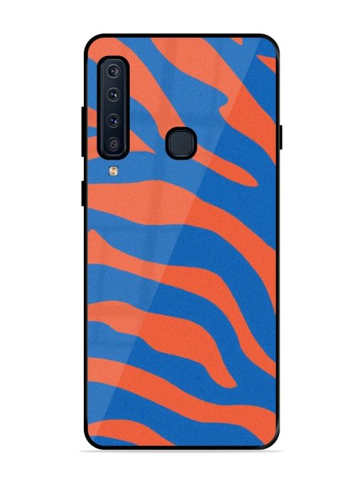 Zebra Stripes In Blue And Orange Glossy Soft Edge Case for Samsung Galaxy A9 (2018) Chachhi