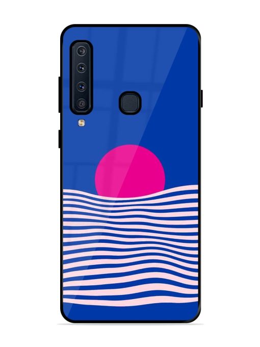 Pink Sunset Over Blue Waves Glossy Soft Edge Case for Samsung Galaxy A9 (2018) Chachhi