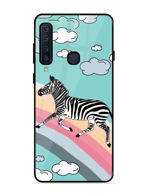 Zebra On A Rainbow Glossy Soft Edge Case for Samsung Galaxy A9 (2018) Chachhi