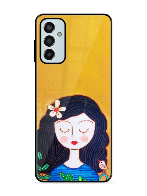 Girl Illustration Glossy Soft Edge Case for Samsung Galaxy F13 Chachhi