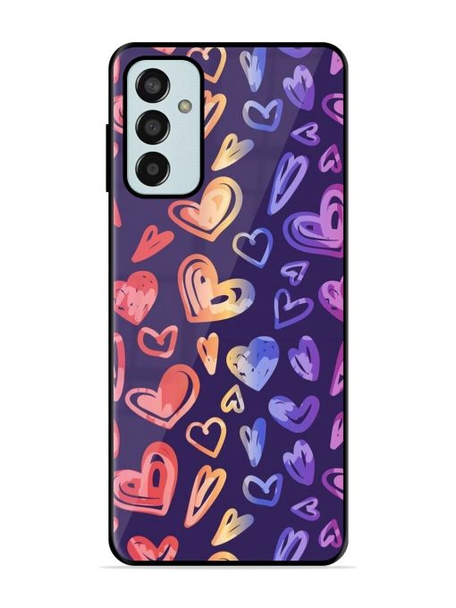 Rainbow Hearts Glossy Soft Edge Case for Samsung Galaxy F13 Chachhi