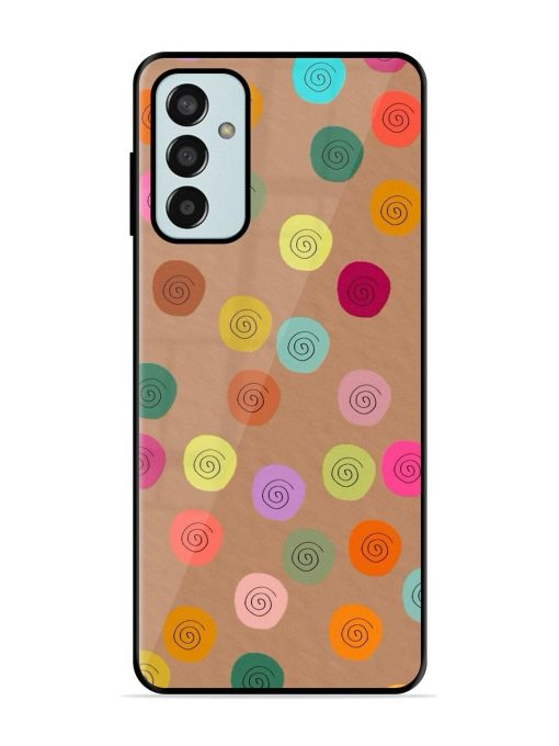 Swirly Dots On Kraft Glossy Soft Edge Case for Samsung Galaxy F13 Chachhi