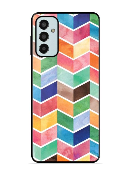 Watercolor Chevron Whimsy Glossy Soft Edge Case for Samsung Galaxy F13 Chachhi