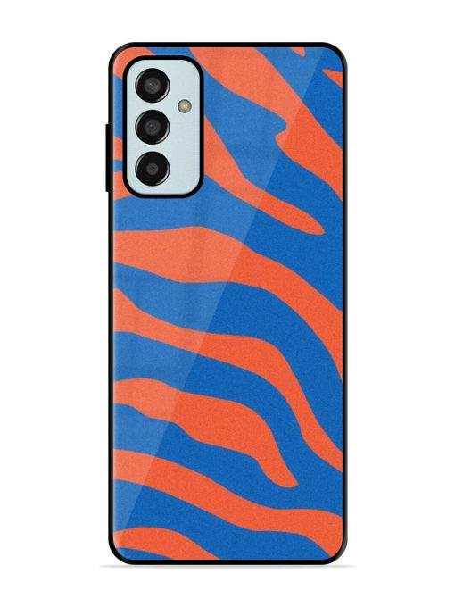 Zebra Stripes In Blue And Orange Glossy Soft Edge Case for Samsung Galaxy F13 Chachhi