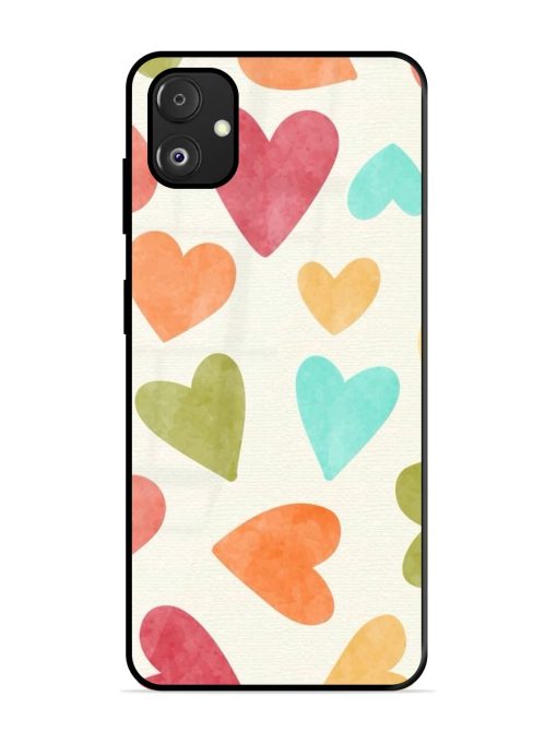 Watercolor Hearts Glossy Soft Edge Case for Samsung Galaxy F14 (5G) Chachhi