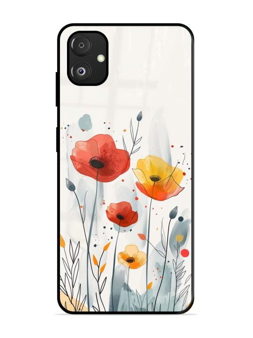 Poppy Fields Glossy Soft Edge Case for Samsung Galaxy F14 (5G) Chachhi