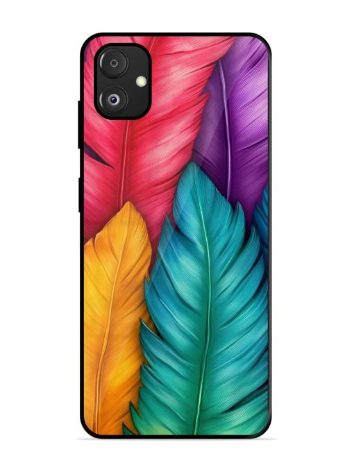 Rainbow Feathers Glossy Soft Edge Case for Samsung Galaxy F14 (5G) Chachhi