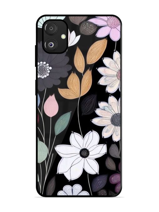 Whimsical Blooms On Black Glossy Soft Edge Case for Samsung Galaxy F14 (5G) Chachhi