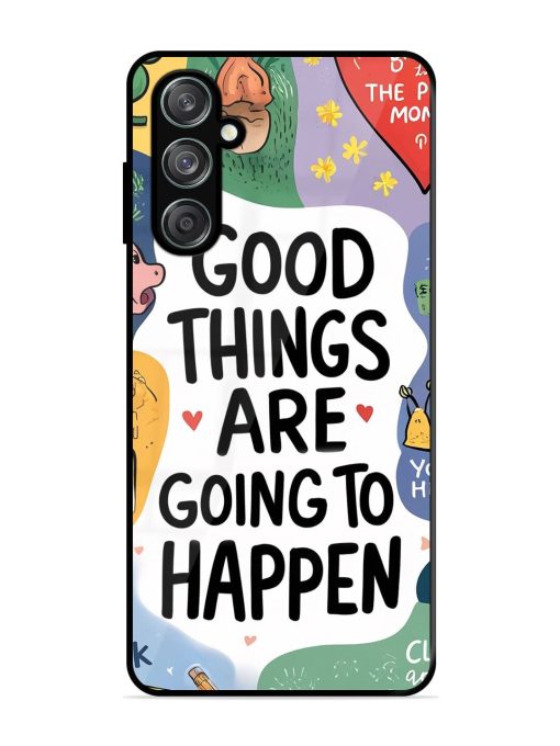 Uplifting Scribbles Glossy Soft Edge Case for Samsung Galaxy F15 (5G) Chachhi