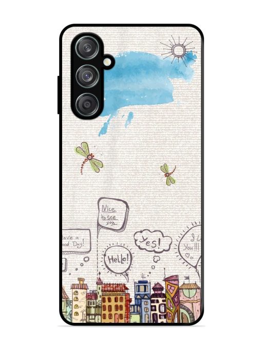 Doodle City Glossy Soft Edge Case for Samsung Galaxy F15 (5G) Chachhi