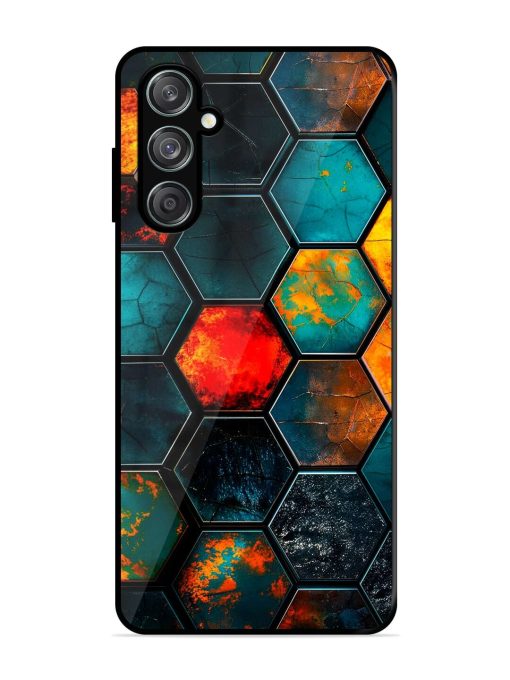 Hexagon Hive Glossy Soft Edge Case for Samsung Galaxy F15 (5G) Chachhi