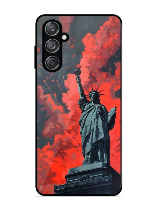 Lady Liberty'S Firework Finale Glossy Soft Edge Case for Samsung Galaxy F15 (5G) Chachhi