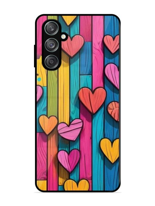 Rainbow Of Hearts Glossy Soft Edge Case for Samsung Galaxy F15 (5G) Chachhi