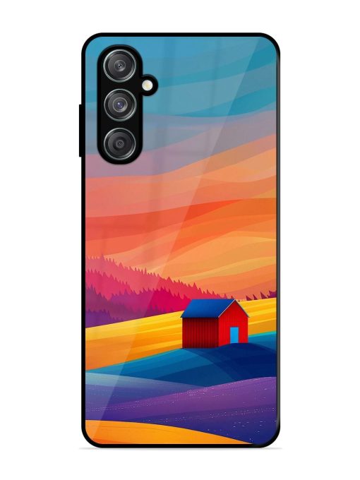 Sunset Solitude Glossy Soft Edge Case for Samsung Galaxy F15 (5G) Chachhi