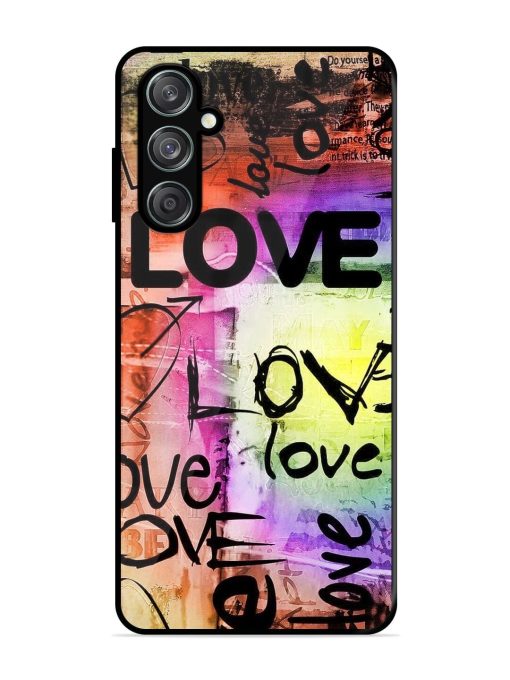 Love Graffiti Glossy Soft Edge Case for Samsung Galaxy F15 (5G) Chachhi