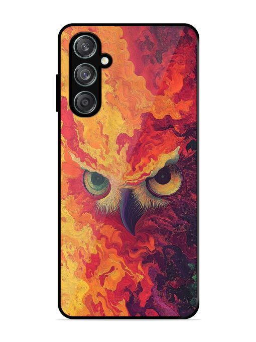 Fiery Owl Glossy Soft Edge Case for Samsung Galaxy F15 (5G) Chachhi