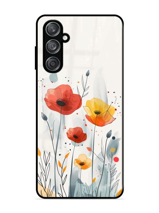 Poppy Fields Glossy Soft Edge Case for Samsung Galaxy F15 (5G) Chachhi