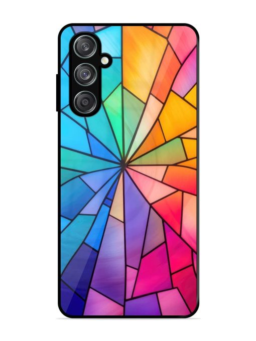 Stained Glass Kaleidoscope Of Colors Glossy Soft Edge Case for Samsung Galaxy F15 (5G) Chachhi