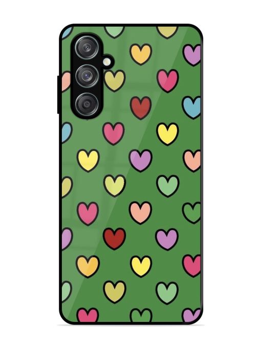 Rainbow Heart Parade Glossy Soft Edge Case for Samsung Galaxy F15 (5G) Chachhi