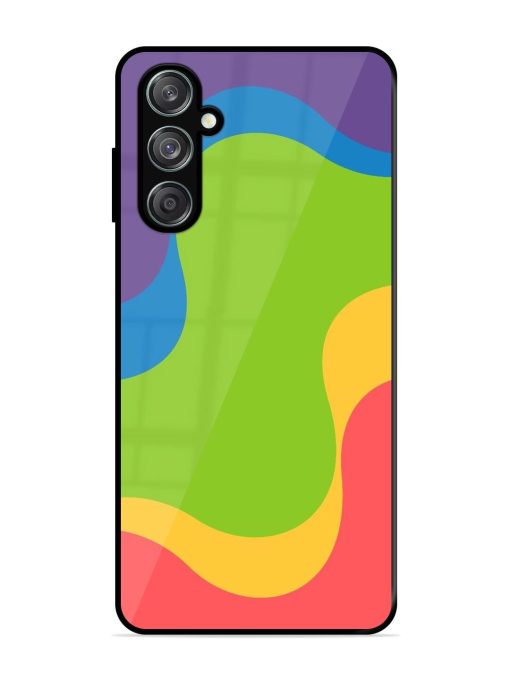 Wavy Rainbow Wonderland Glossy Soft Edge Case for Samsung Galaxy F15 (5G) Chachhi