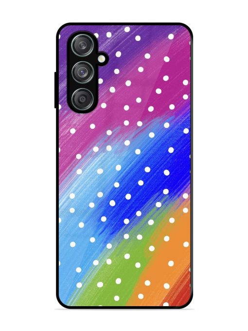 Rainbow Polka Dot Dream Glossy Soft Edge Case for Samsung Galaxy F15 (5G) Chachhi