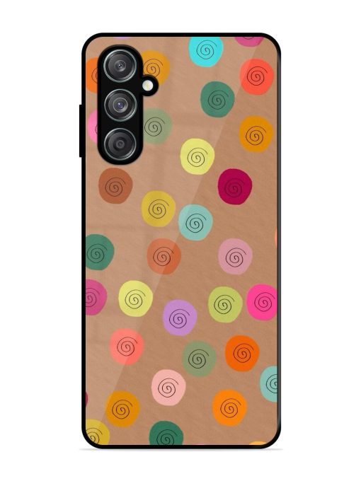 Swirly Dots On Kraft Glossy Soft Edge Case for Samsung Galaxy F15 (5G) Chachhi