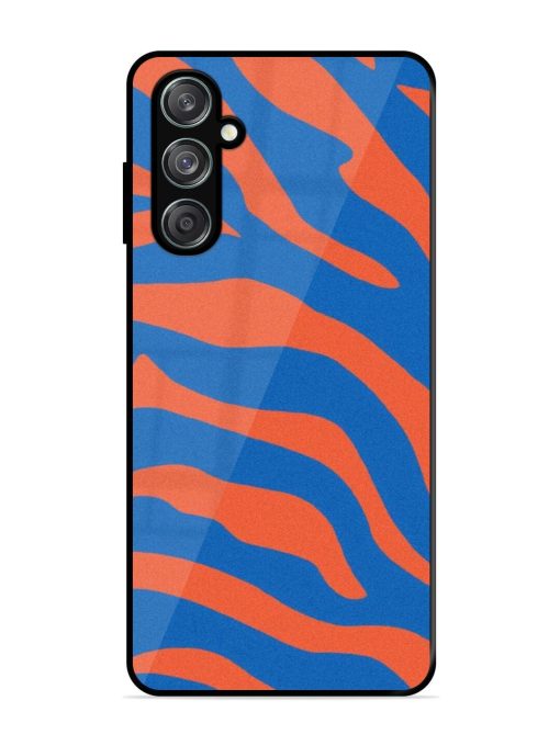 Zebra Stripes In Blue And Orange Glossy Soft Edge Case for Samsung Galaxy F15 (5G)