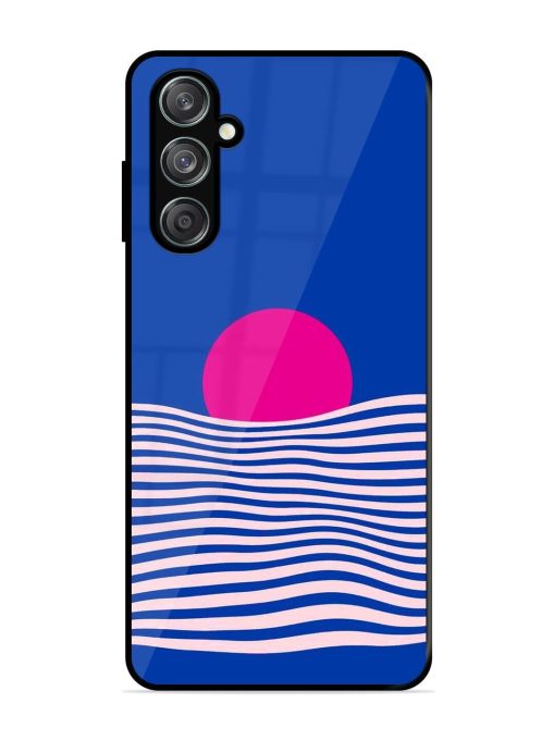 Pink Sunset Over Blue Waves Glossy Soft Edge Case for Samsung Galaxy F15 (5G)