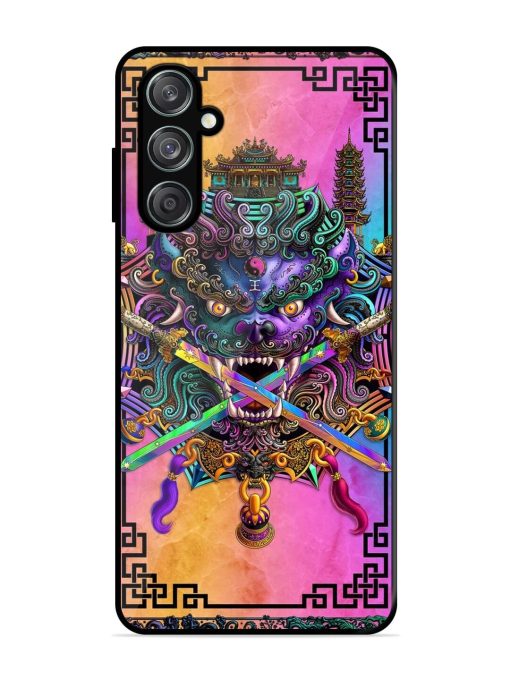 Psychedelic Fu Dog Tapestry Glossy Soft Edge Case for Samsung Galaxy F15 (5G) Chachhi