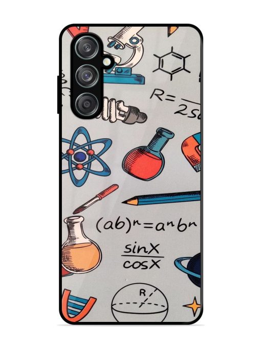 Science Doodle Delight Glossy Soft Edge Case for Samsung Galaxy F15 (5G) Chachhi