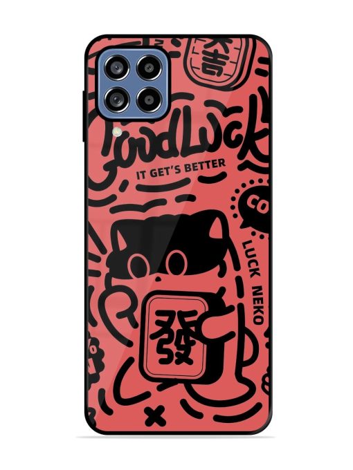 Lucky Cat Doodle Glossy Soft Edge Case for Samsung Galaxy F22