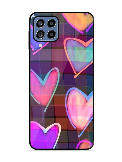 Neon Hearts Glossy Soft Edge Case for Samsung Galaxy F22