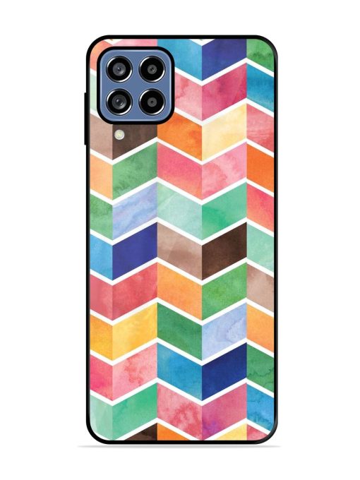 Watercolor Chevron Whimsy Glossy Soft Edge Case for Samsung Galaxy F22 Chachhi