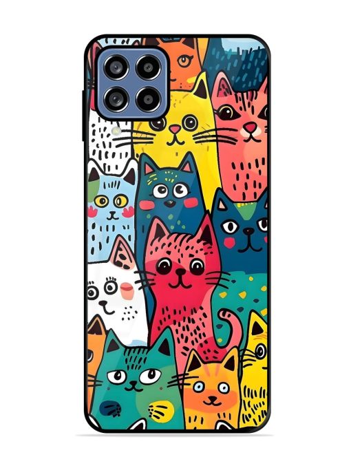 Feline Frenzy Glossy Soft Edge Case for Samsung Galaxy F22 Chachhi