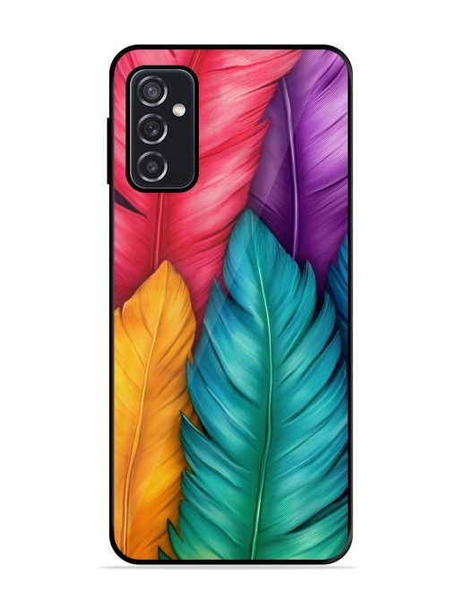 Rainbow Feathers Glossy Soft Edge Case for Samsung Galaxy F23 (5G) Chachhi