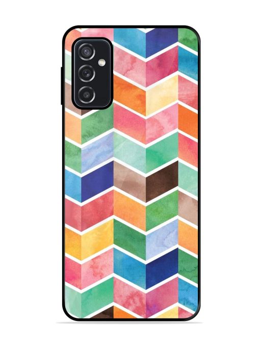 Watercolor Chevron Whimsy Glossy Soft Edge Case for Samsung Galaxy F23 (5G) Chachhi