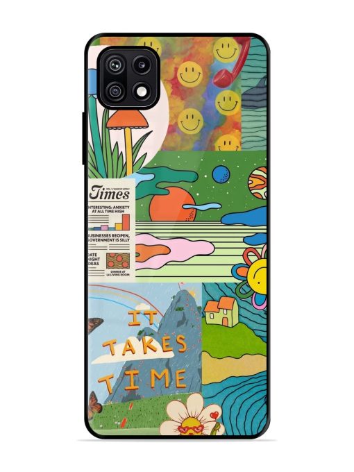 Groovy Vibes Glossy Soft Edge Case for Samsung Galaxy F42 (5G) Chachhi