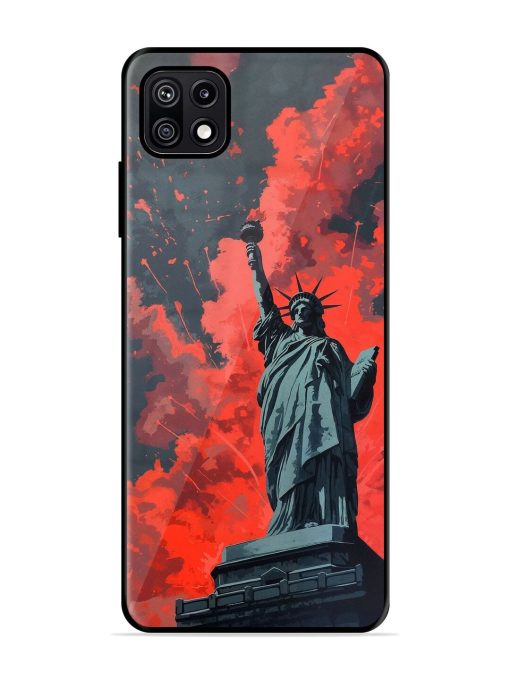 Lady Liberty'S Firework Finale Glossy Soft Edge Case for Samsung Galaxy F42 (5G) Chachhi